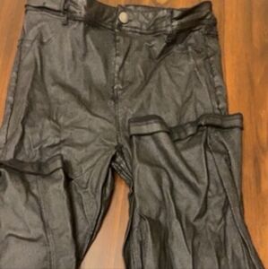 Leather windsor straight pants